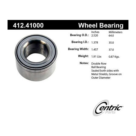 Centric C-Tek Standard Double Row Wheel Bearing, C-Tek 412.41000E